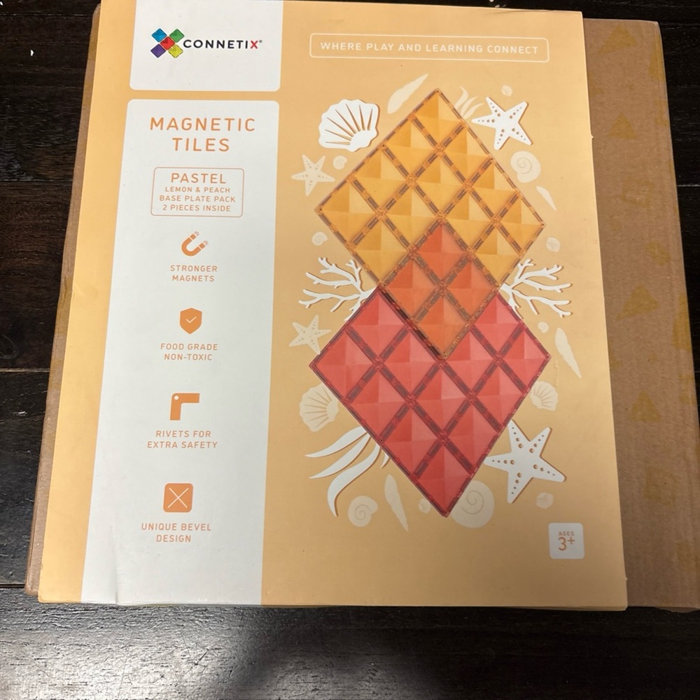 Pastel Magnetic Tiles - Orange and Pink